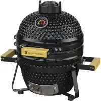 Kitchenbrothers Kamado BBQ - Charbon de bois - 13 pouces - Sans PFAS - Ø27cm - Noir