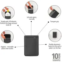 Brabantia Poubelle Bo - 4 L, gris foncé minéral