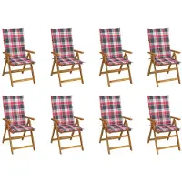 vidaXL 3075067, Terrasse, Siège rembourré, Acacia, Polyester, 570 mm, 690 mm