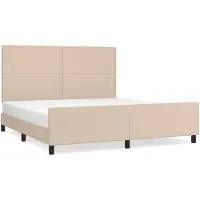 vidaXL Cadre de lit avec tête de lit cappuccino brun 180x200 cm similicuir