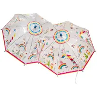 ROCK Unisexe, Parapluie, Parapluie « Floss & Rainbow Fairy » – 60 cm – Transparent à couleurs changeantes – Multicolore, Transparent, Multicolore