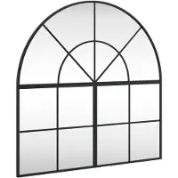 vidaXL Miroir mural noir 80x80 cm arche fer