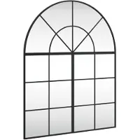 vidaXL Miroir mural noir 80x100cm bombé fer