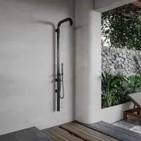 FortiFura Outdoor Original Douche extérieur - Inox 316 - douchette - modèle mural - Gunmetal ML9010-GM
