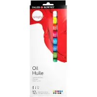 BOKUS DALER-ROWNEY SIMPLY Oil, kit de démarrage pour peinture à l'huile comprenant 12 tubes de 12 ml