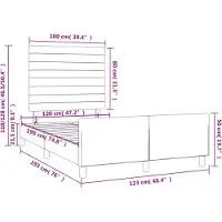vidaXL Cadre de lit sans matelas Taupe 120x190 cm Tissu