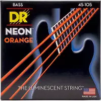 Dr Jeu de cordes guitare basse Neon Medium orange NOB45