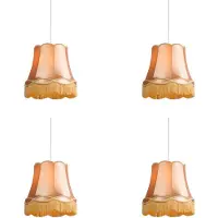 QAZQA Ensemble de 4 lampes suspendues rétro dorées 45 cm - Granny