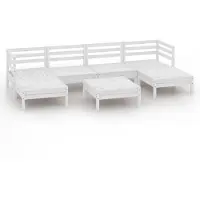 vidaXL 7-tlg. Set de salon de jardin Weiß Massivholz Kiefer