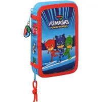 PJ Masks Doppel-Federtasche Blau 12.5 x 19.5 x 4 cm (28 Stücke)