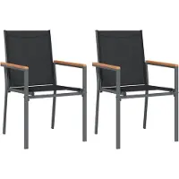 vidaXL Chaises de jardin 2 pcs. noir 55x61,5x90 cm Textilène et acier