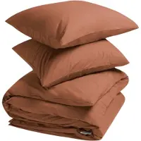 Yumeko - Parure de lit - Percale De Coton - 200x220 - Orange