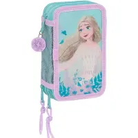 Disney Frozen Triple trousse à crayons Hello spring bleu clair 12.5 x 19.5 x 5.5 cm (36 pièces)