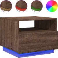 vidaXL Table basse avec lampes LED aspect chêne brun 50x49x40 cm