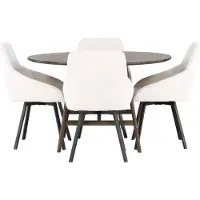 Ebuy24 Kaseindon ensemble pour salle à manger table marron et 4 Rosie chaises beige.