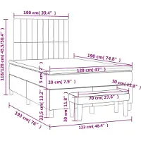 vidaXL Lit boxspring avec matelas bleu 120x190 cm Tissu