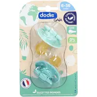 Dodie Sucette Caoutchouc Vert 6-36 Mois 2 pc(s) Tétine(S)