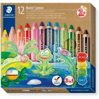 Staedtler Crayons de couleur Junior 140, avec taille-crayon, 12 couleurs (12 x)