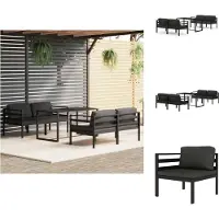 vidaXL 5-tlg. Set de salon de jardin avec baissière Aluminium Anthrazit