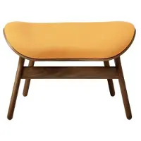 UMAGE A Conversation Pouf Ottoman Dark Oak | Tangerine