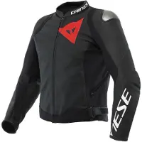 Dainese Sportiva, veste en cuir ,Noir Mat/Noir Mat ,50