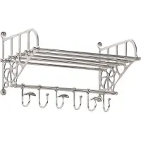 vidaXL Porte-bagages avec cintres mural aluminium