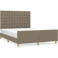 vidaXL Cadre de lit sans matelas Taupe 140x200 cm Tissu