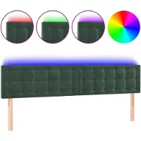 vidaXL Tête de lit LED vert foncé 180x5x78/88 cm velours