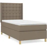 vidaXL Lit Boxspring avec matelas Taupe 80x200 cm Tissu