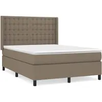 vidaXL Lit boxspring avec matelas Taupe 140x190 cm Tissu