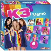 Studio 100 Jeu de mémoire K3 pour les enfants à partir de 3 ans, 72 cartes, 2 à 4 joueurs
