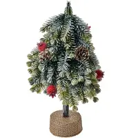 Clayre & Eef Décoration de Noël Sapin de Noël 12x12x24 cm Vert Plastique