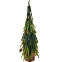 Clayre & Eef Décoration de Noël Sapin de Noël 12x12x38 cm Vert Plastique