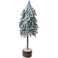 Clayre & Eef Décoration de Noël Sapin de Noël 20x15x53 cm Gris Blanc Plastique