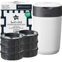 Tommee tippee Sangenic Twist And Click Advanced Pot Pour Couches Et 6 Pcs. Set De Cartouches, Blanc