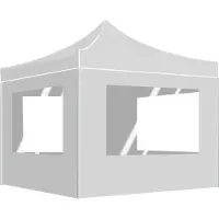 vidaXL Tente de réception pliable avec parois Aluminium 2x2 m Blanc