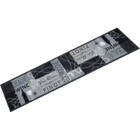vidaXL Tapis de cuisine lavable imprimé Wine gris 60x300 cm velours