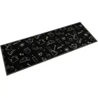 vidaXL Tapis de cuisine lavable imprimé Morning noir 60x180 cm velours