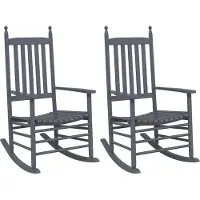 vidaXL Chaises à bascule sièges incurvés lot de 2 gris peuplier massif