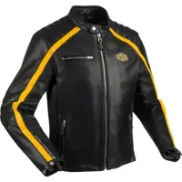 Segura Blouson en cuir de moto Formula, noir/jaune, S