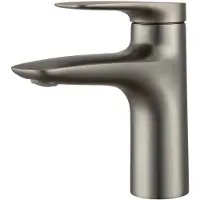 Badplaats Robinet de lavabo de salle de bain Nola - Gris - Mitigeur avec kit de montage et tuyaux