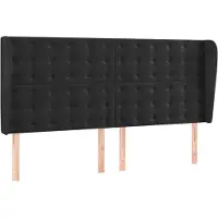 vidaXL Tête de lit avec oreilles noir 183x23x118/128 cm velours