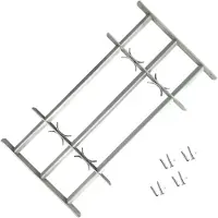 vidaXL Grille réglable de sécurité de fenêtres et 3 barres 1000-1500mm