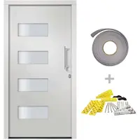 vidaXL Porte d'entrée aluminium et PVC blanc 110x210 cm