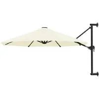 vidaXL Parasol mural avec mât métallique 300 cm blanc sable