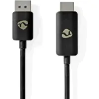 Nedis Câble Adaptateur Displayport Mâle Vers Hdmi Mâle Ccgb37108bk18 8k Nickelé Tpe 1.8 M 30hz