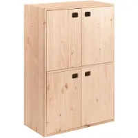 Astigarraga Meuble mural en bois avec portes - Meuble en pin PEFC - Bibliothèque - Buffet - 105x71cm