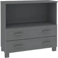 vidaXL Sideboard HAMAR gris foncé 85x35x80 cm Pin massif