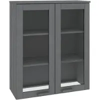 vidaXL Partie supérieure du highboard HAMAR gris foncé 85x35x100 cm bois massif