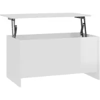 vidaXL Table basse blanc brillant 102x55,5x52,5 cm Bois composite